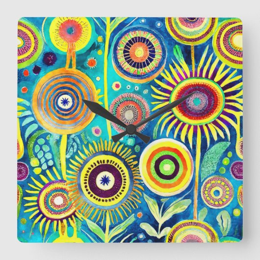 Horloge murale des Dandelions funky (Recto)