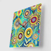 Horloge murale des Dandelions funky (Angle)