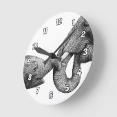 Horloge murale des éléphants africains (Angle)