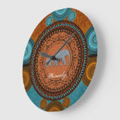 Horloge murale des éléphants décorés (Angle)