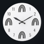 Horloge murale des enfants Arc-en-ciel noir/blanc<br><div class="desc">Nous ajoutons toujours de nouveaux designs chaque jour !</div>