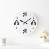 Horloge murale des enfants Arc-en-ciel noir/blanc (Maison)