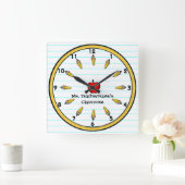 Horloge murale des enseignants (personnalisée) (Maison)
