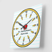 Horloge murale des enseignants (personnalisée) (Angle)