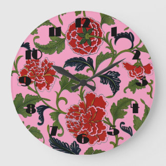 Horloge murale des fleurs chinoises