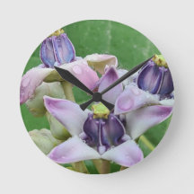 Horloge murale des fleurs de couronne