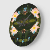 Horloge murale des fleurs de lotus blanches (Angle)