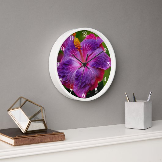 Horloge murale des fleurs d'Hibiscus (Bureau)