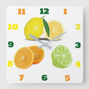 Horloge murale des fruits d'agrumes