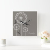 Horloge murale des libellules grises (Maison)