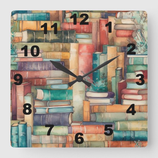 Horloge murale des livres Whimsical (Recto)