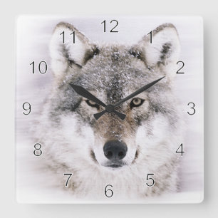 Horloge murale des loups d'hiver
