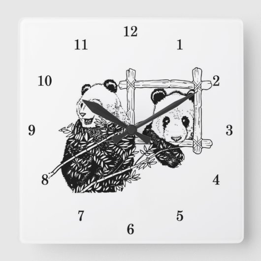 Horloge murale des ours de Panda très Cool (Recto)