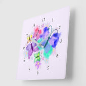 Horloge murale des papillons miroir d'eau - Ressor (Angle)