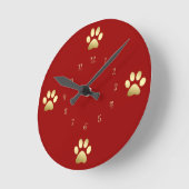 Horloge murale des pattes de chien classique (Angle)