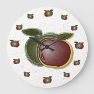 horloge murale des pommes 3D (points)