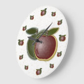 Horloge murale des pommes 3D (spectres) (Angle)