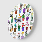 Horloge murale des pots de fleurs (Angle)