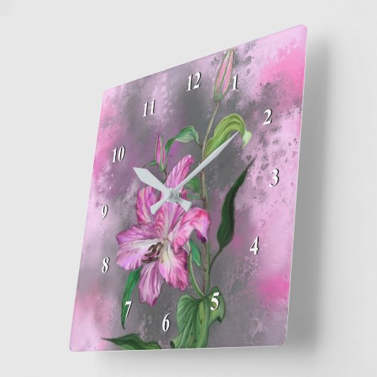 Horloge murale des pylônes roses (Angle)