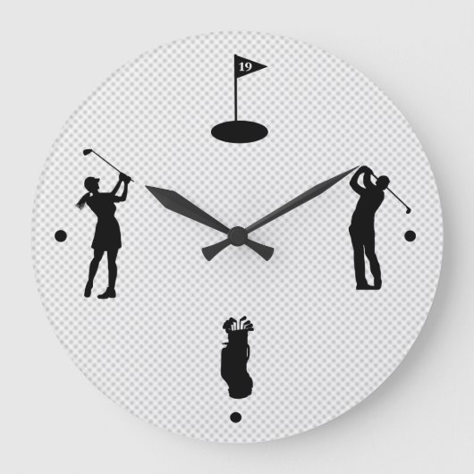 Horloge murale des silhouettes des golfers (Recto)