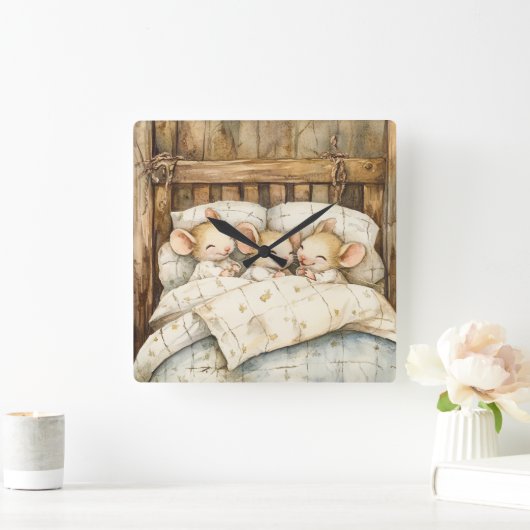 Horloge murale des souris au moment du coucher (Maison)