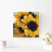 Horloge murale des tournesols jaunes (Maison)