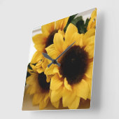 Horloge murale des tournesols jaunes (Angle)