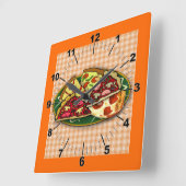 Horloge murale des tranches de pizza (Angle)
