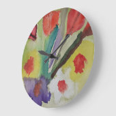 Horloge murale des tulipes Abstraites (Angle)