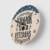 Horloge murale des vétérans Merci (Angle)