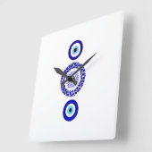 Horloge murale des yeux mal carrés (Angle)