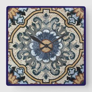 Horloge murale - Design en carreaux carrés