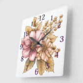 Horloge Murale Design Floral (Angle)