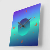 Horloge murale design lune verte bleue éclairée (Angle)