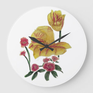 Horloge Murale Dessin De Fleurs Aquarelle