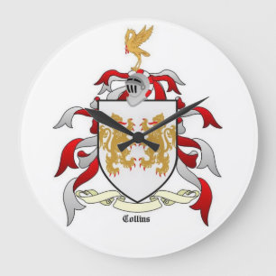 Horloge murale d'héraldique de crête de famille
