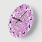 Horloge murale diamants roses moyenne (Angle)