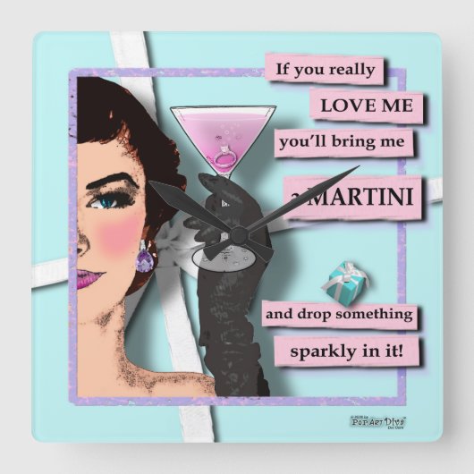 Horloge murale Diamonds & Martinis (Recto)