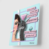 Horloge murale Diamonds & Martinis (Angle)
