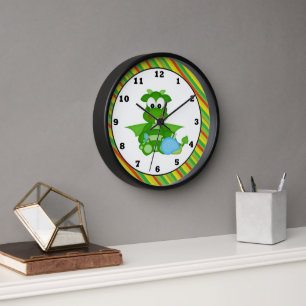 Horloge murale d'imaginaire de dinosaure de bande