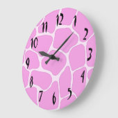 Horloge murale d'impression en girafe rose (Angle)