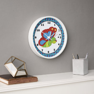 Horloge murale d'insecte de papillon de bande