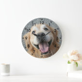 Horloge murale dorée souriante (Maison)