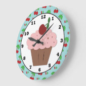 Horloge murale douce cerise Cupcake (Angle)