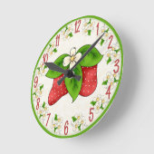 Horloge murale douce de fraises (Angle)