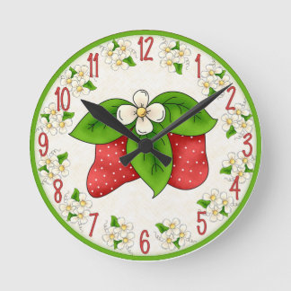 Horloge murale douce de fraises