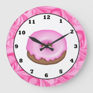 Horloge murale douce givrée de festin de beignet