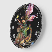 Horloge murale Dragon's Orbs gothique fée dragon (Angle)
