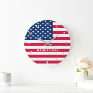Horloge murale drapeau américain Cadeau patriotiqu