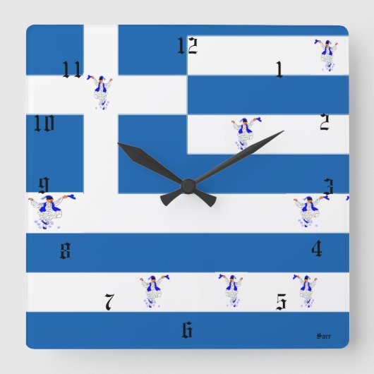 Horloge murale / Drapeau grec (Recto)